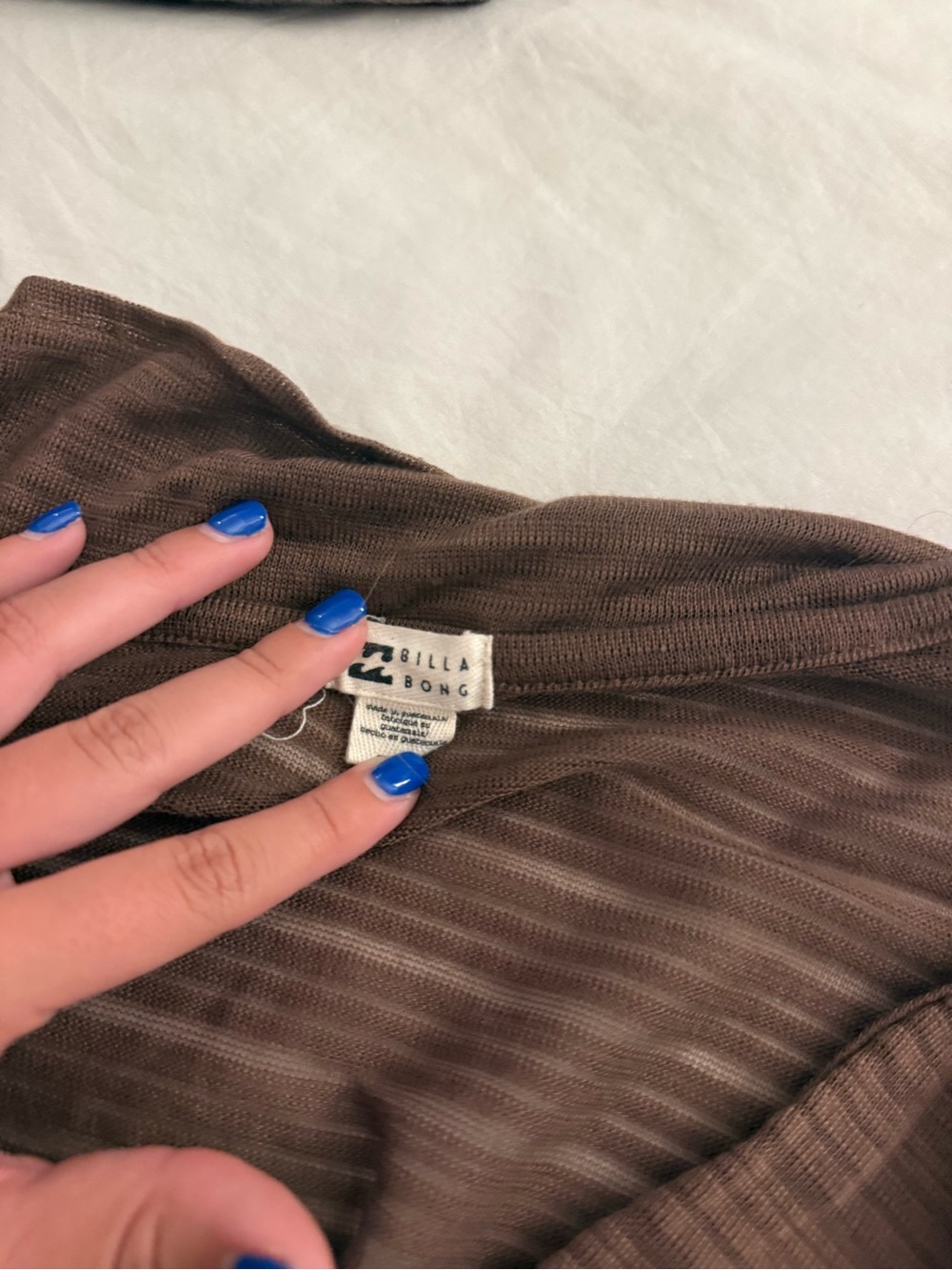 Billabong Chocolate Brown Ribbed Top